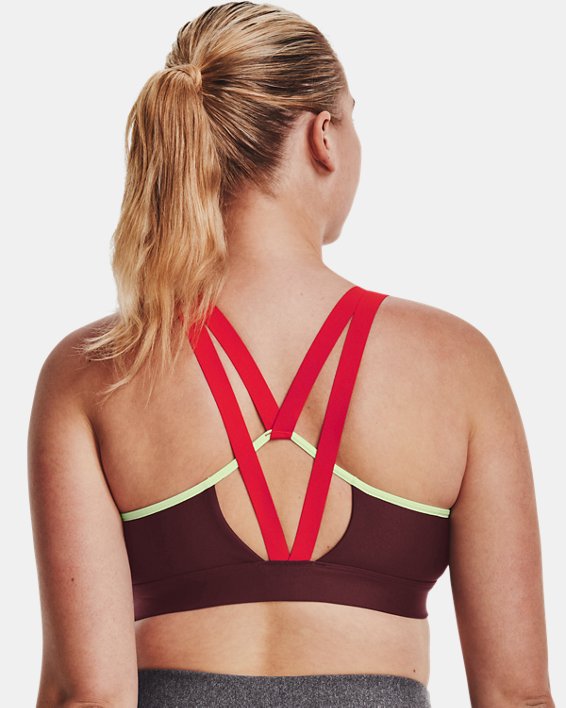 Women's UA Infinity Low Strappy Sports Bra, Red, pdpMainDesktop image number 7